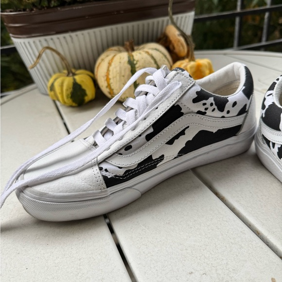 Customs Old Skool Cow Print Leather Vans - Picture 7 of 9